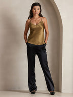 100% Mulberry Silk Spaghetti Strap V Neck Camisole Top