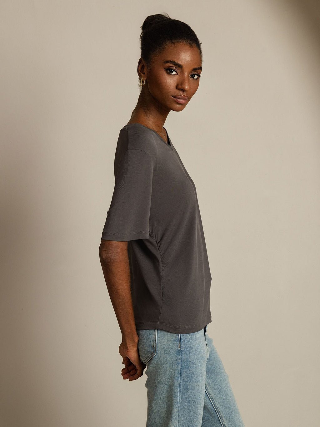 Pure Silk V-Neck Women's T-Shirt