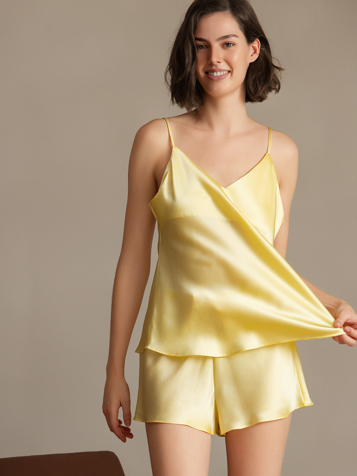 100% Mulberry Silk V-Neck Cami Pajama Set