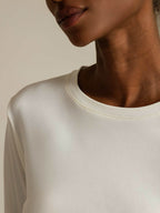 Women's Pure Silk Long Sleeve Round Neck Top