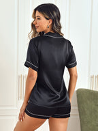 Women's 100% Mulberry Silk Short Sleeve Above the Knee Pajamas Set