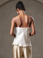 100% Mulberry Silk Spaghetti Strap V Neck Camisole Top
