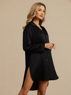 Women's 100% Mulberry Silk Nightshirt with High-Low Hem
