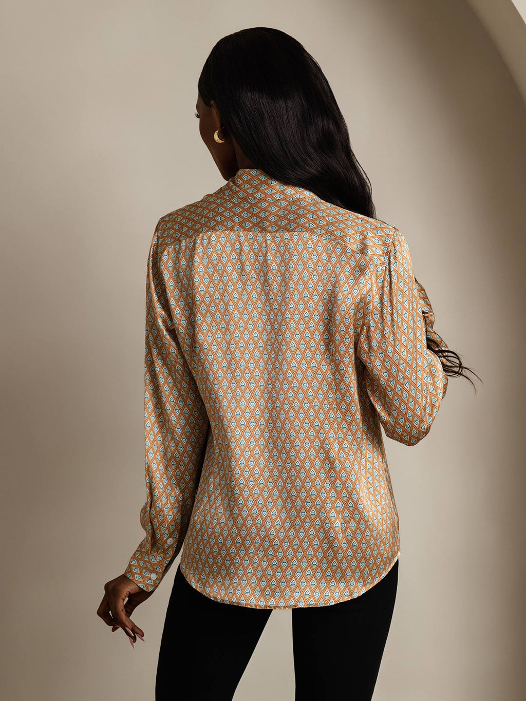 Women's 19 Momme Silk Long Sleeves Button-Up Shirt