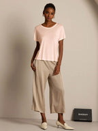 Women's Pure Silk Short Sleeve Round Neck T-Shirt