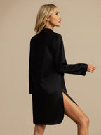 Women's 100% Mulberry Silk Nightshirt with High-Low Hem