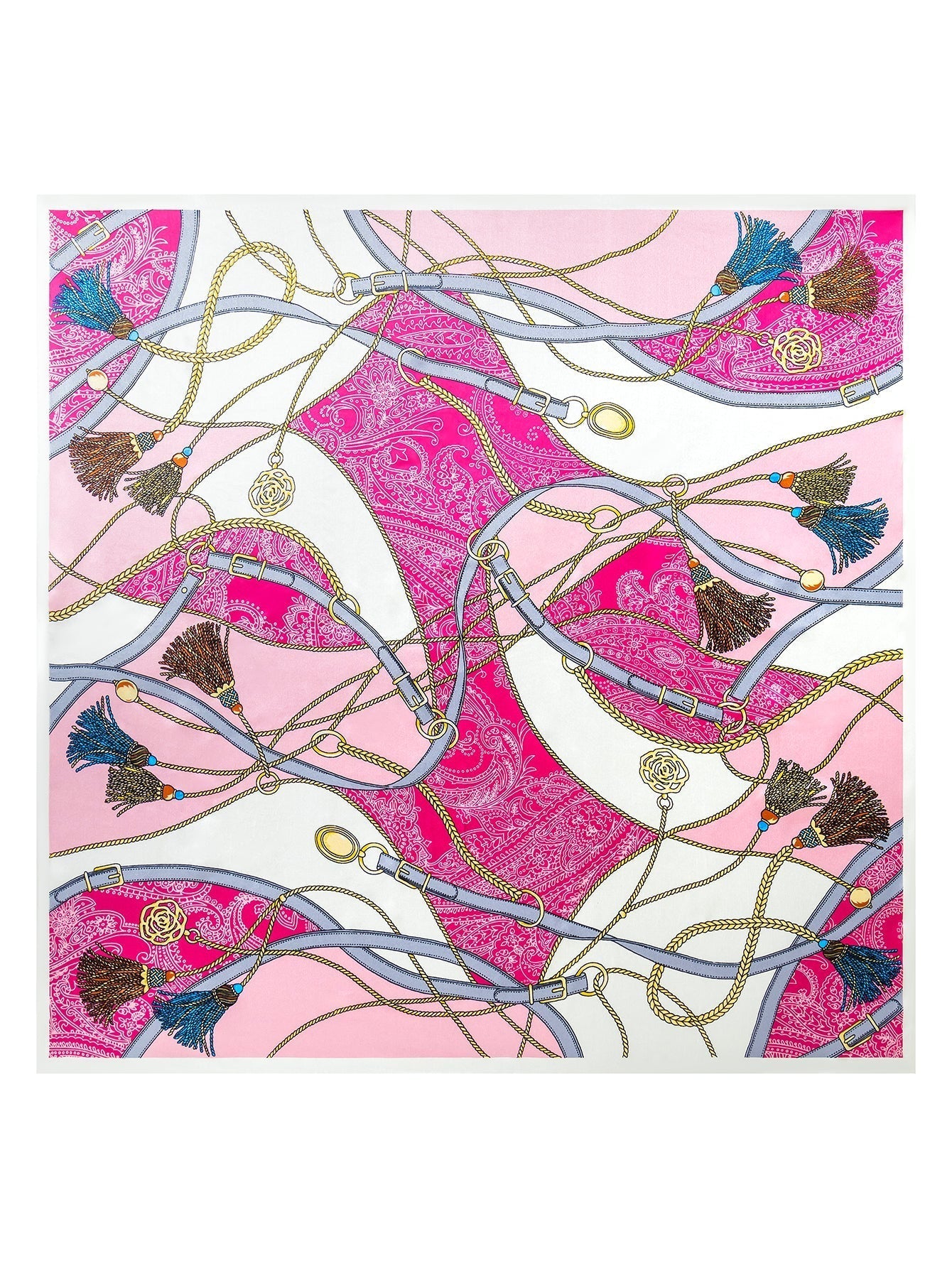100% Mulberry Silk Printed Square Shawl Scarf 88*88cm