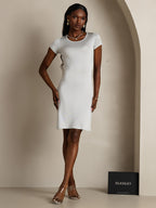 Silk Jersey Short Sleeve Round Neck Short Nightgown