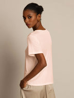 Women's Pure Silk Short Sleeve Round Neck T-Shirt