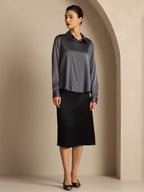 Women's 19 Momme Silk Long Sleeves Button-Up Shirt