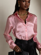 Women's 19 Momme Silk Long Sleeves Button-Up Shirt