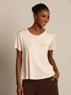 Women's Pure Silk Short Sleeve Round Neck T-Shirt