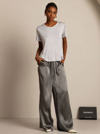 Women's Pure Silk Short Sleeve Round Neck T-Shirt