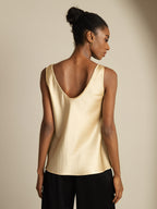 19Momme Silk Sleeveless V Neck Women's Tank Top with V Back Design