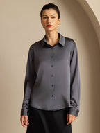 Women's 19 Momme Silk Long Sleeves Button-Up Shirt