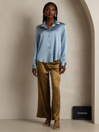Women's 19 Momme Silk Long Sleeves Button-Up Shirt