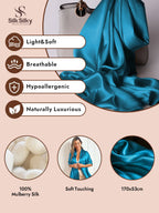 100% Mulberry Silk Long Scarf/Shawl 170x53cm/67
