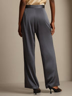 19Momme Silk High Waist Wide Leg Pleated Women's Pants
