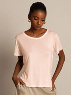 Women's Pure Silk Short Sleeve Round Neck T-Shirt