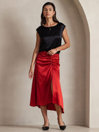 19Momme Silk Cap Sleeve Round Neck Women's Top