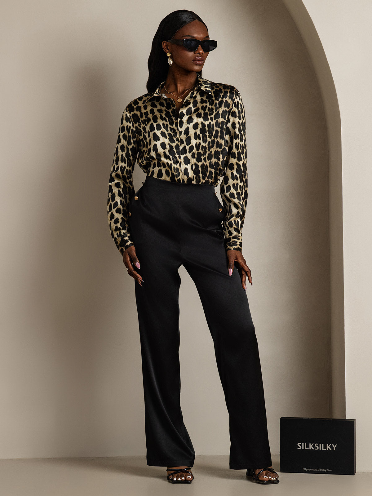 Women's 19 Momme Silk Long Sleeves Button-Up Shirt