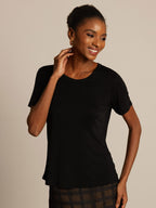 Women's Pure Silk Short Sleeve Round Neck T-Shirt