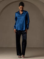 Women's 19 Momme Silk Long Sleeves Button-Up Shirt