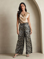 19Momme Silk Cap Sleeve Cowl Neck Women's Top