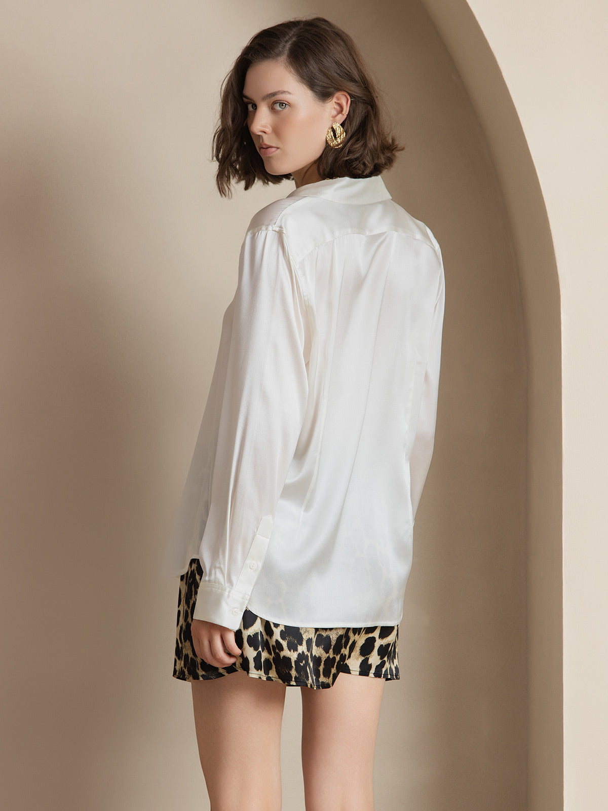 Women's 19 Momme Silk Long Sleeves Button-Up Shirt