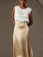 19Momme Silk Sleeveless Round Neck Women's Tank Top