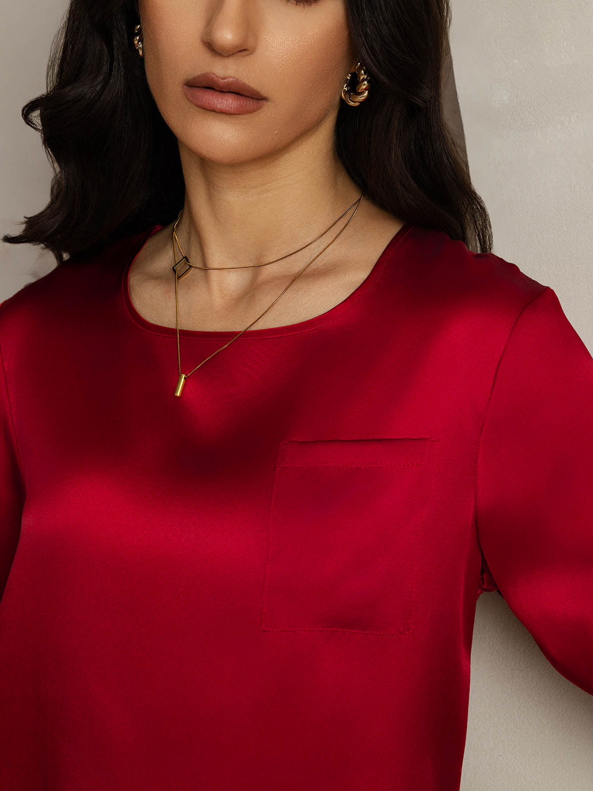 100% Mulberry Silk Women's Blouse Short Sleeve Boxy Crop Top