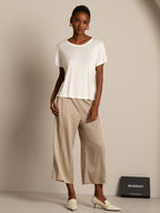 Women's Pure Silk Short Sleeve Round Neck T-Shirt