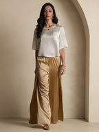 100% Mulberry Silk Women's Blouse Short Sleeve Boxy Crop Top