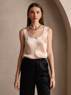 19Momme Silk Sleeveless U Neck Women's Tank Top
