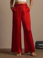 100% Mulberry Silk Wide Leg Women's Pants