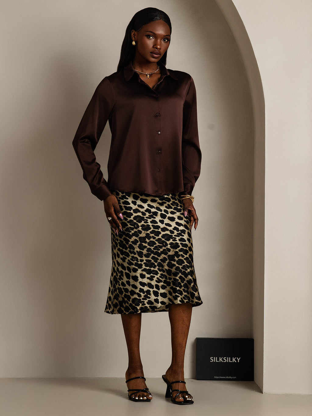 Women's 19 Momme Silk Long Sleeves Button-Up Shirt