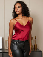 100% Mulberry Silk Spaghetti Strap Basic Camisole Top