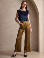 19Momme Silk Cap Sleeve Round Neck Women's Top