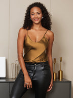 100% Mulberry Silk Spaghetti Strap Basic Camisole Top