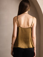 19Momme Silk Cowl Neck Camisole Top
