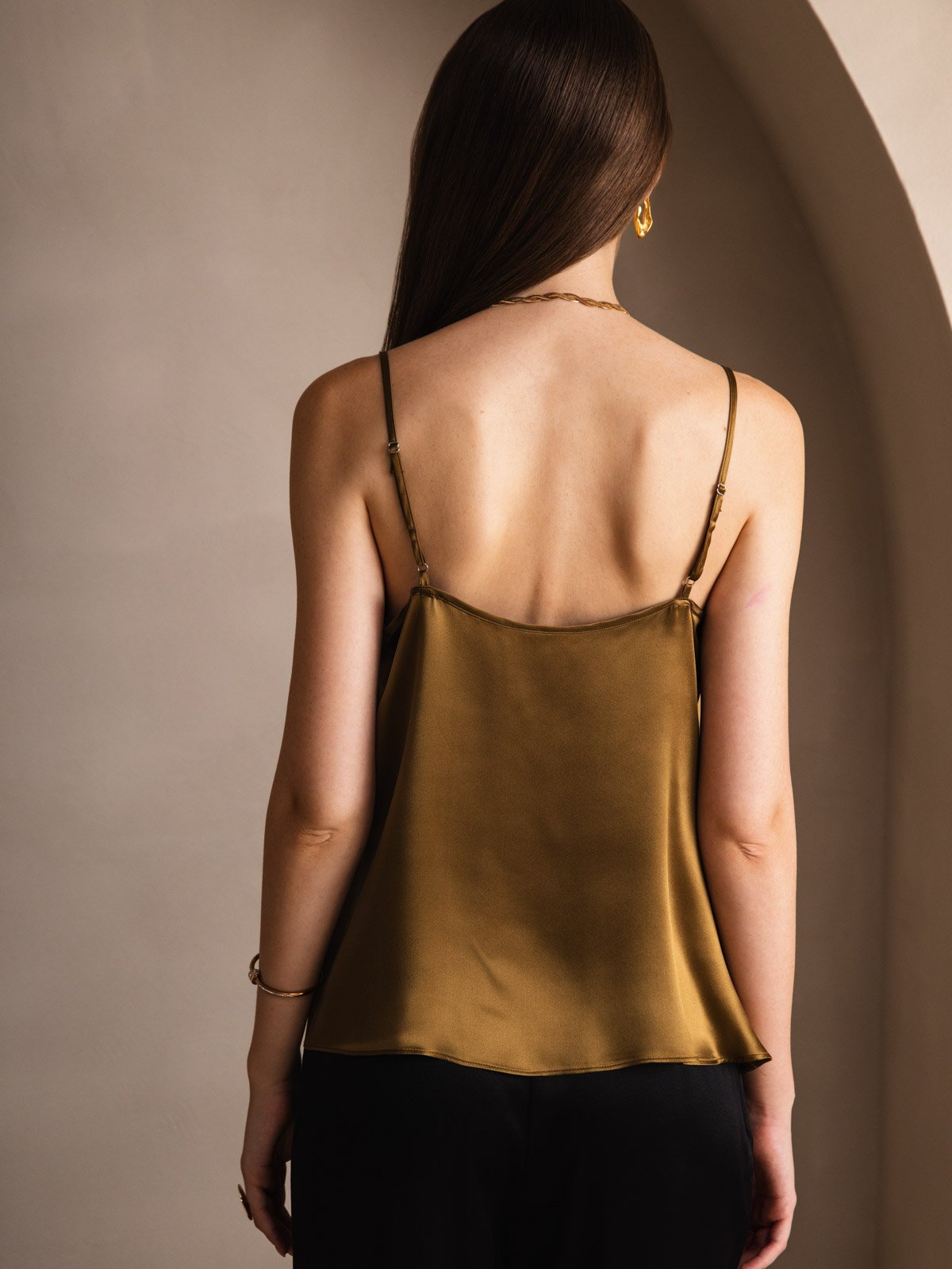 19Momme Silk Cowl Neck Camisole Top