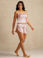 100% Mulberry Silk Side Slit Flowy Cami Set