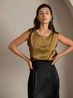 19Momme Silk Sleeveless Round Neck Women's Tank Top