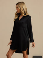 Women's 100% Mulberry Silk Nightshirt with High-Low Hem