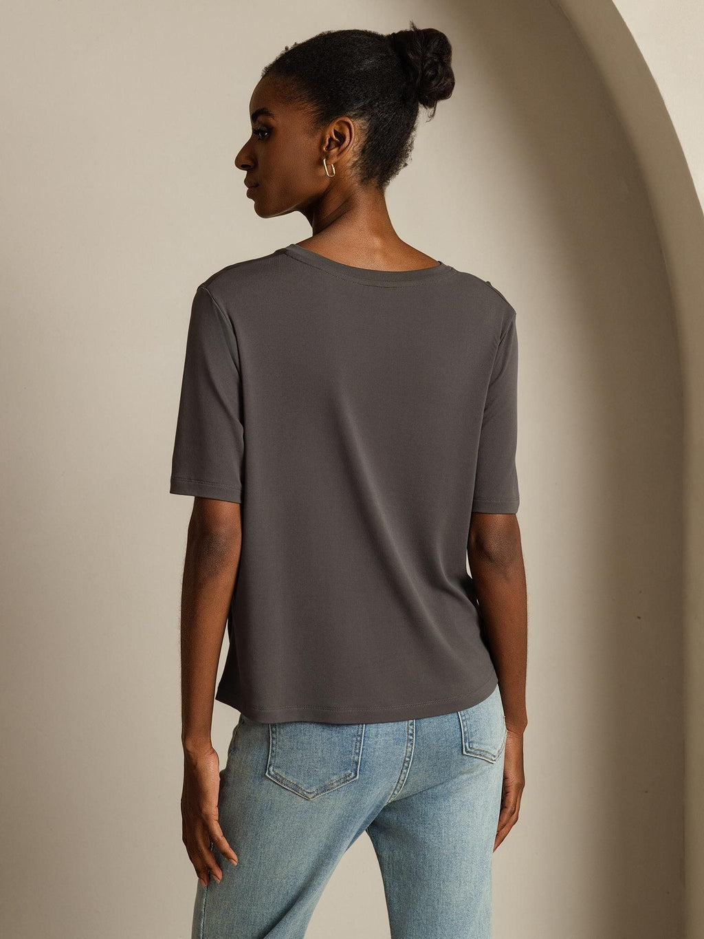 Pure Silk V-Neck Women's T-Shirt