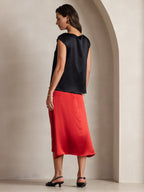 19Momme Silk Cap Sleeve Round Neck Women's Top