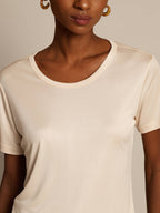 Women's Pure Silk Short Sleeve Round Neck T-Shirt