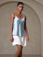 100% Mulberry Silk Spaghetti Strap V Neck Camisole Top