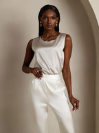 19Momme Silk Sleeveless Round Neck Women's Tank Top