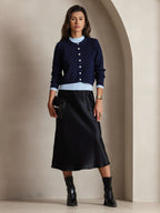 100% Mulberry Silk Spaghetti Strap V Neck Midi Dress